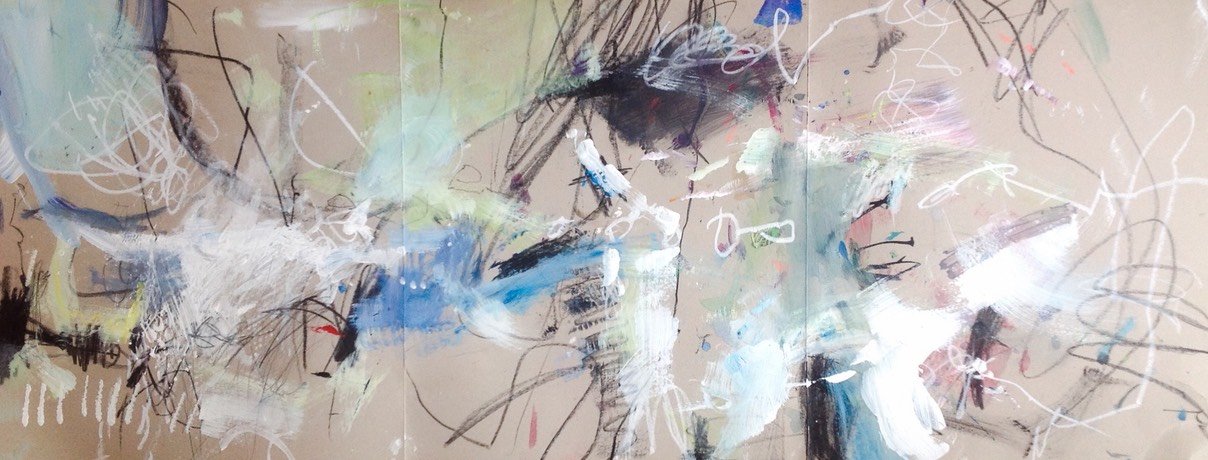 Anna Hryniewicz - long drawing on cardboard 42x100cm 2017 