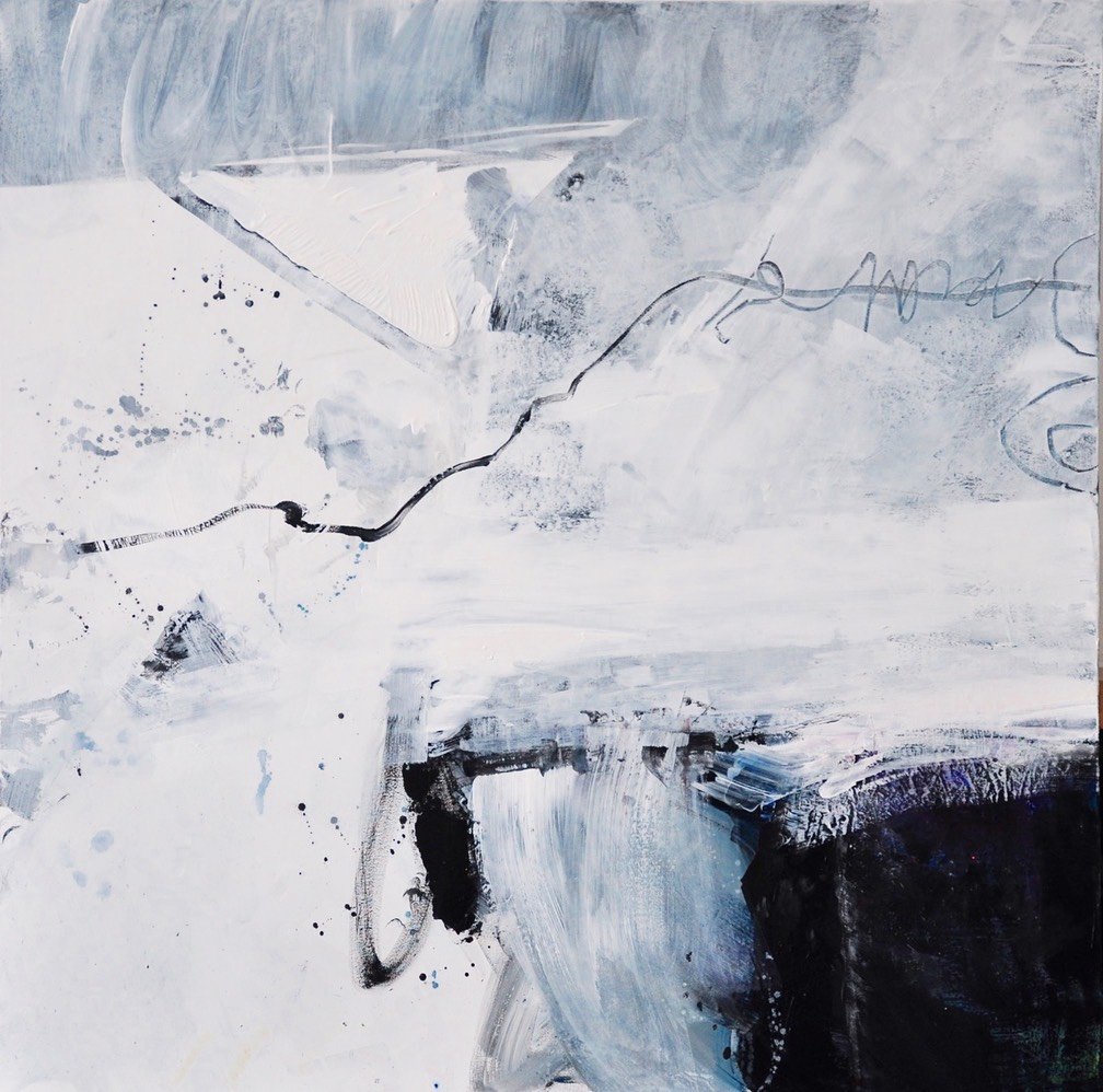 Anna Hryniewicz / barefoot over the snow / acryl on canvas 80x80 2018