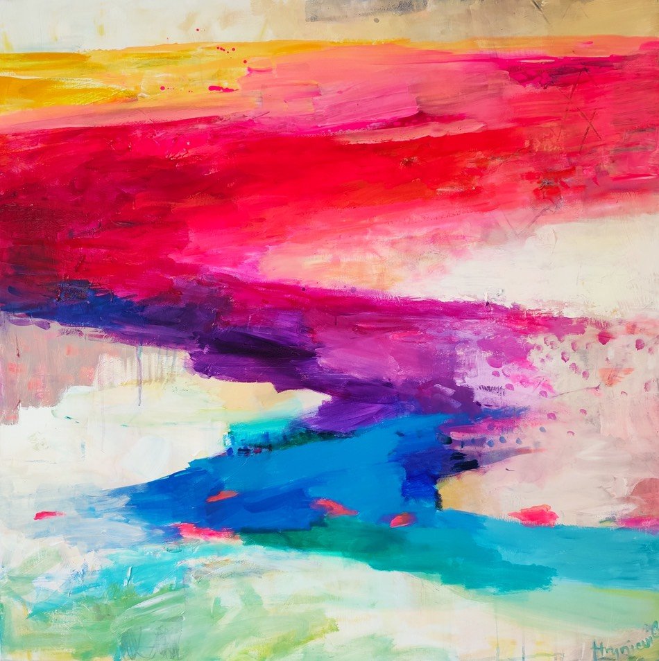 Anna Hryniewicz SkyDivers, Exoplanet acrylic on canv 100x100cm 2021 Jan
