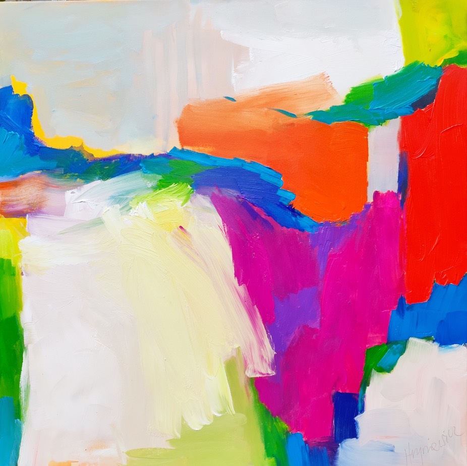 Cheering up myself 100x100cm acr on canv  Hryniewicz2021