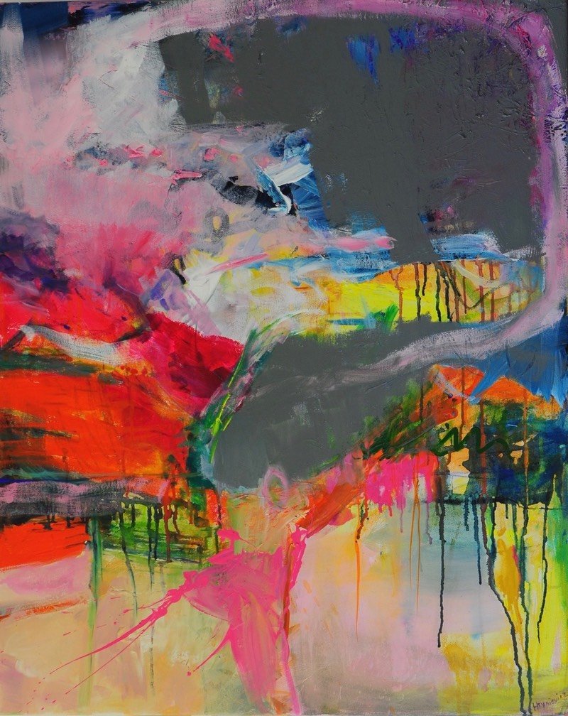 Pink oblivion 2, 100x80 mixedmedia:canvas  framed, Hryniewicz